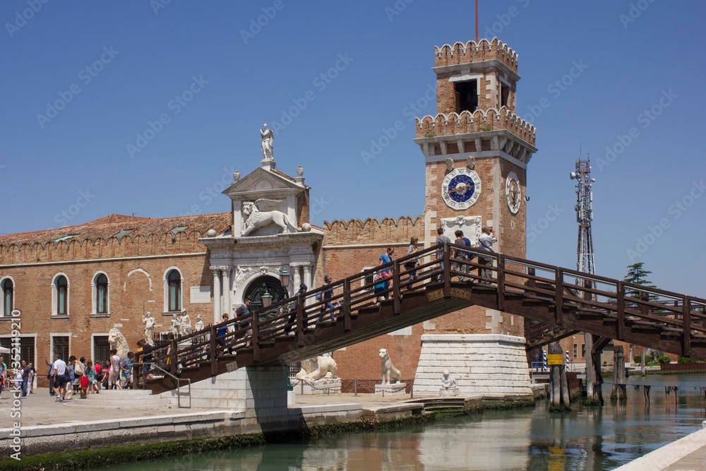 The main gate of Venice Arsenal (Arsenale di Venezia), Italy