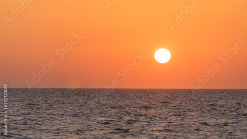 Sunset over the Mediterranean sea in Tel-Aviv  Israel.