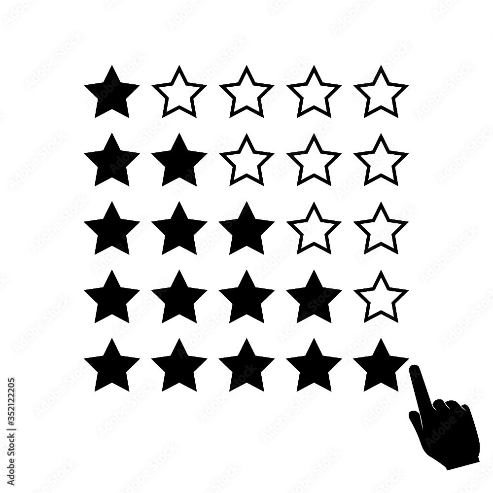 Rating icon. Rate status level for app isolated on white background
