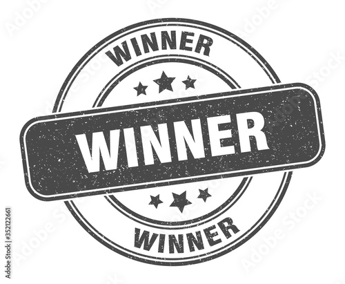 winner stamp. winner label. round grunge sign