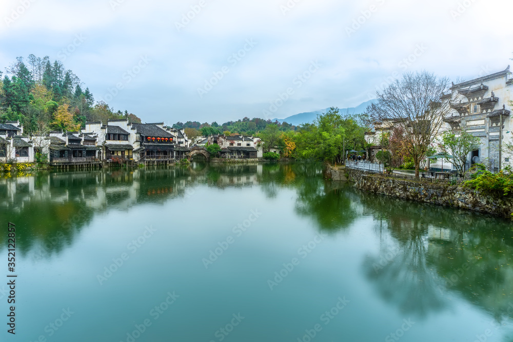 Natural landscape of Huangshan ancient village..