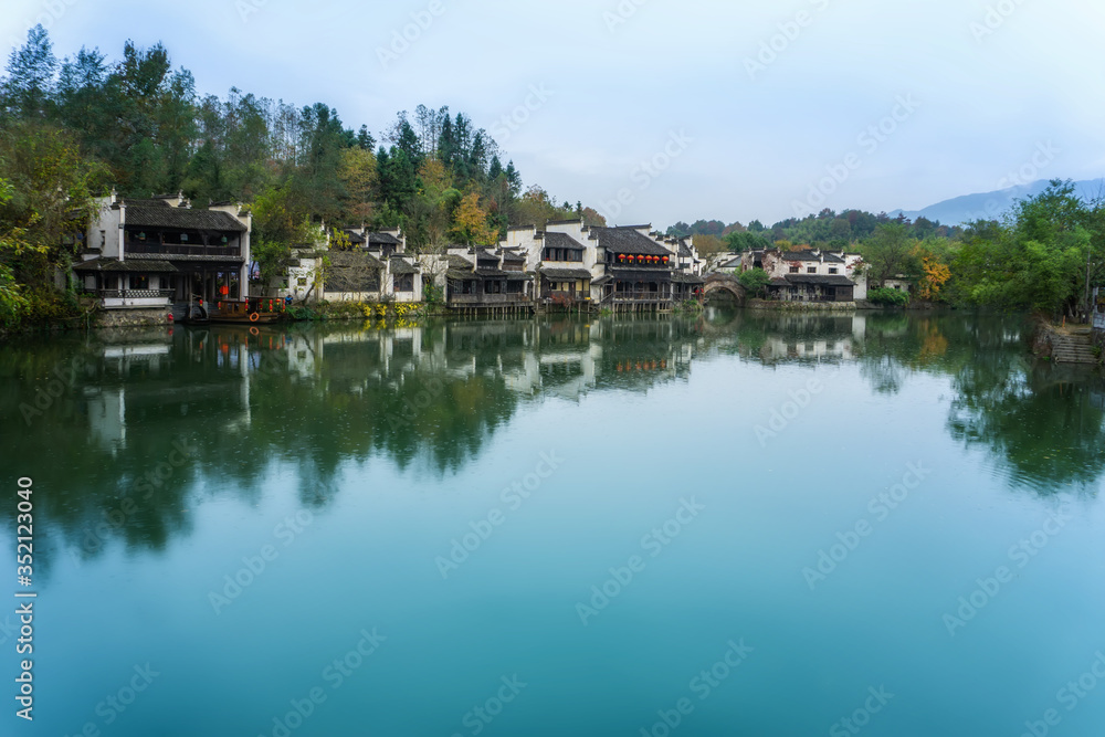 Natural landscape of Huangshan ancient village..