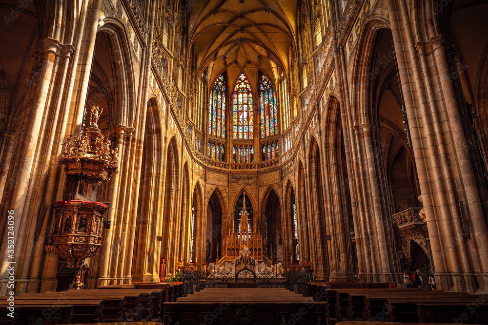 Famous St. Vitus Cathedral Prague, Czech Republic.