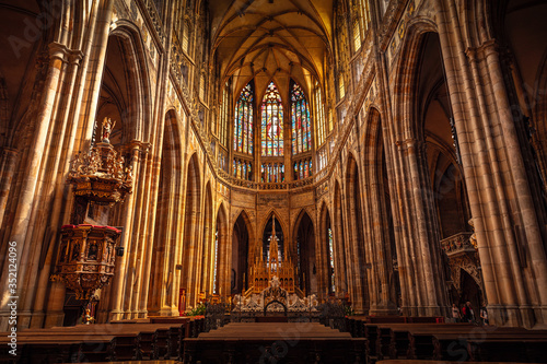 Famous St. Vitus Cathedral Prague, Czech Republic.