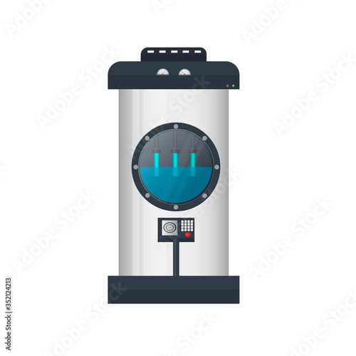 Nuclear reactor. Energy, vector illustration