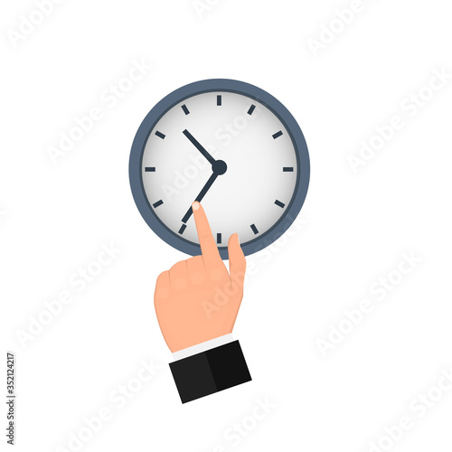 Point to the clock. Deadlines. Time management, vector illustration
