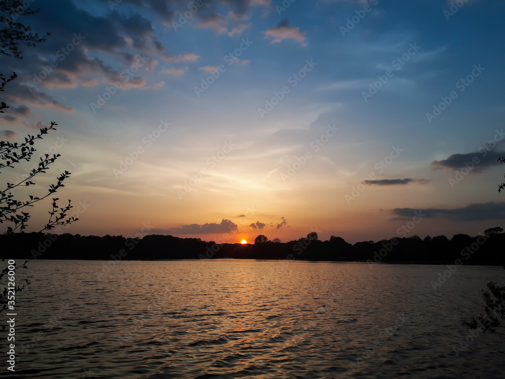 sunset on a lake 