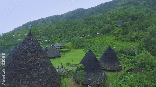 Morning View Waerebo Village, Aerial Smooth Moving