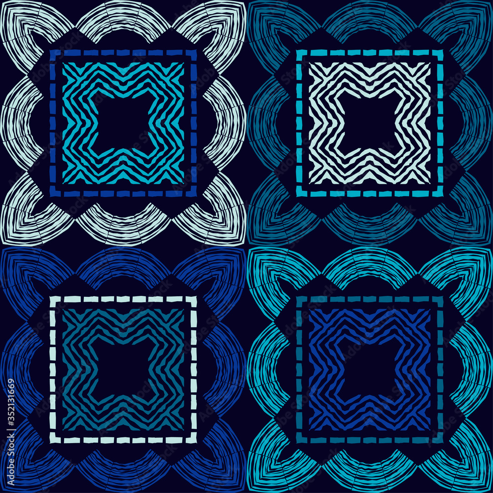 Obraz premium Seamless background. Geometry. Design with manual hatching. Ethnic boho ornament. Tribal motif. Vector illustration for web design or print.