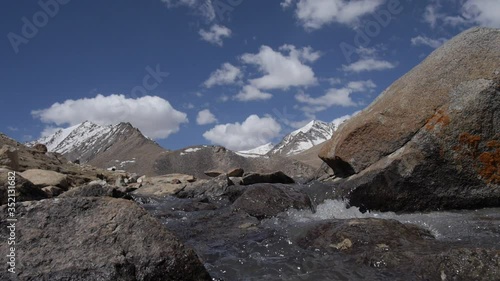 mountain stream on a high pass  in Ladakh, the highest plateau in Northern India