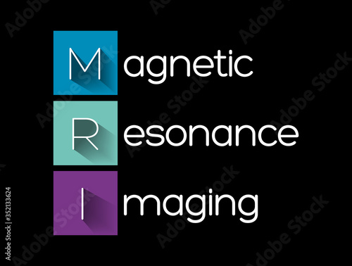 MRI - Magnetic Resonance Imaging acronym, medical concept background