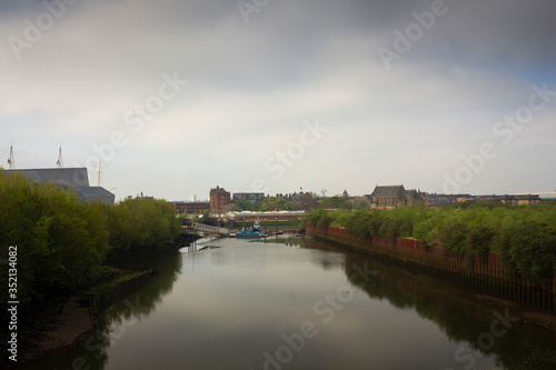 The Kelvin river, Glasgow, Scotland on a spring morning