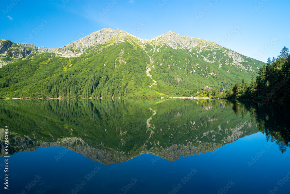 beautiful mountain lake in Tatra mountain, Poland