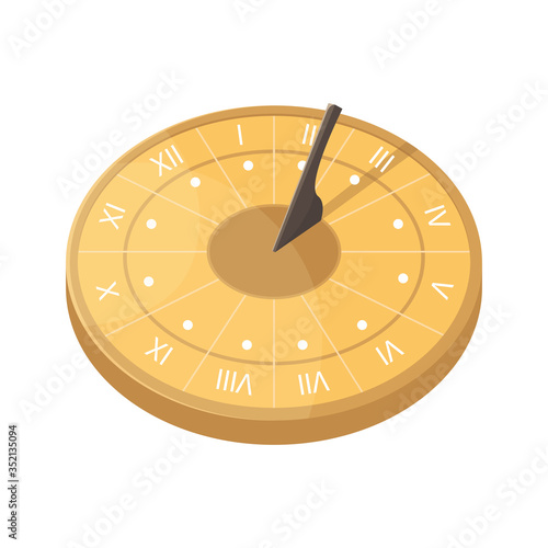 Vector illustration with a sundial. An ancient way of determining time.