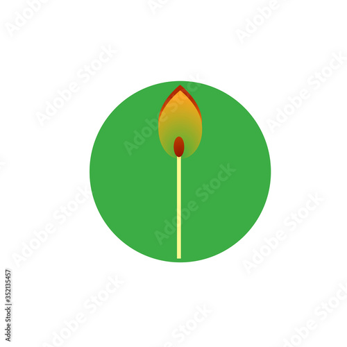 Flat design style. Match, matchstick vector logotype, icon, Web element.