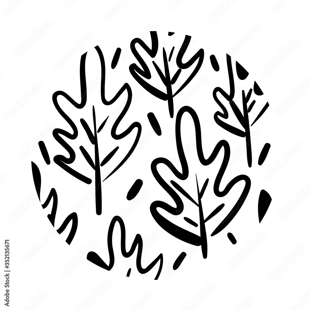 branch and leafs organic pattern line style branch and leafs organic pattern line style