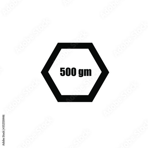 500 gram hexagonal weight vector illustration 