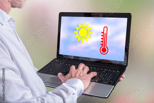 Heat wave concept on a laptop