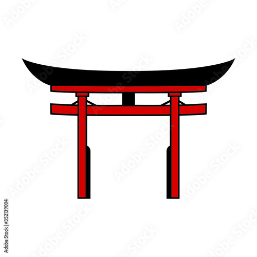 japanese gate vector simple design