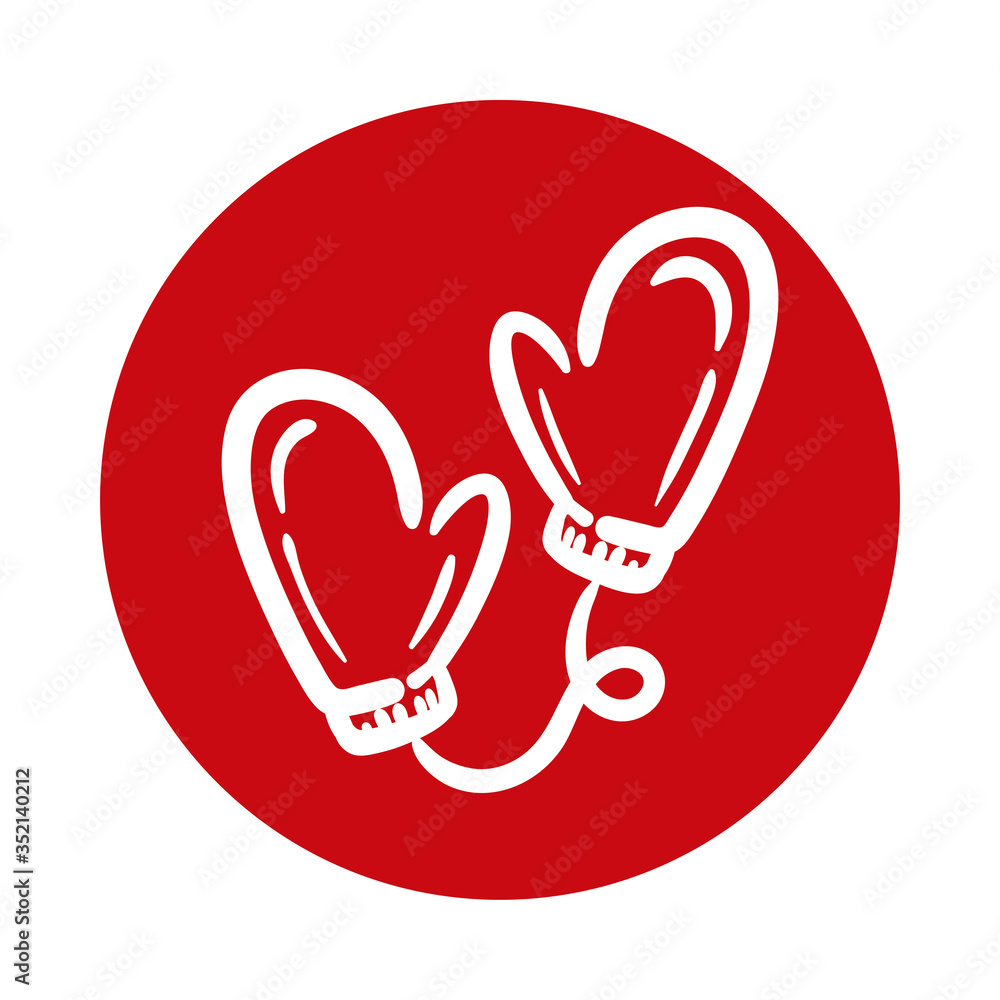 Obraz premium winter gloves block style icon