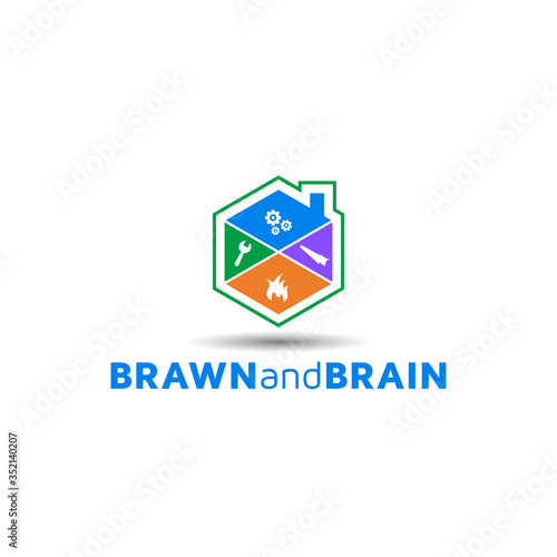Handyman home improvement and maintenance logo design