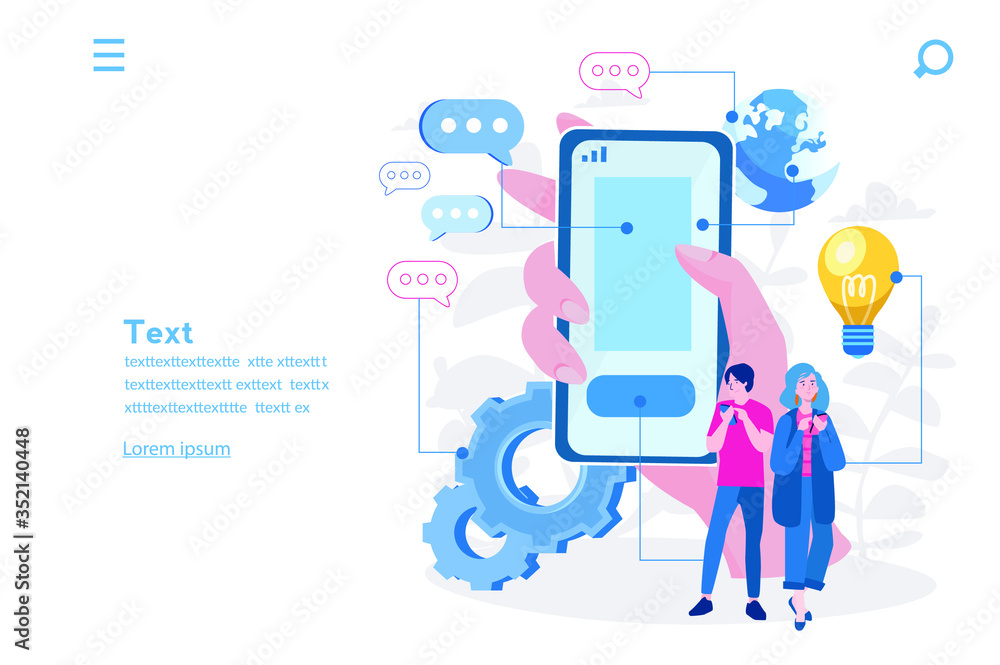 Generation Z concept, Vector illustration for web banner, infographics, mobile. 