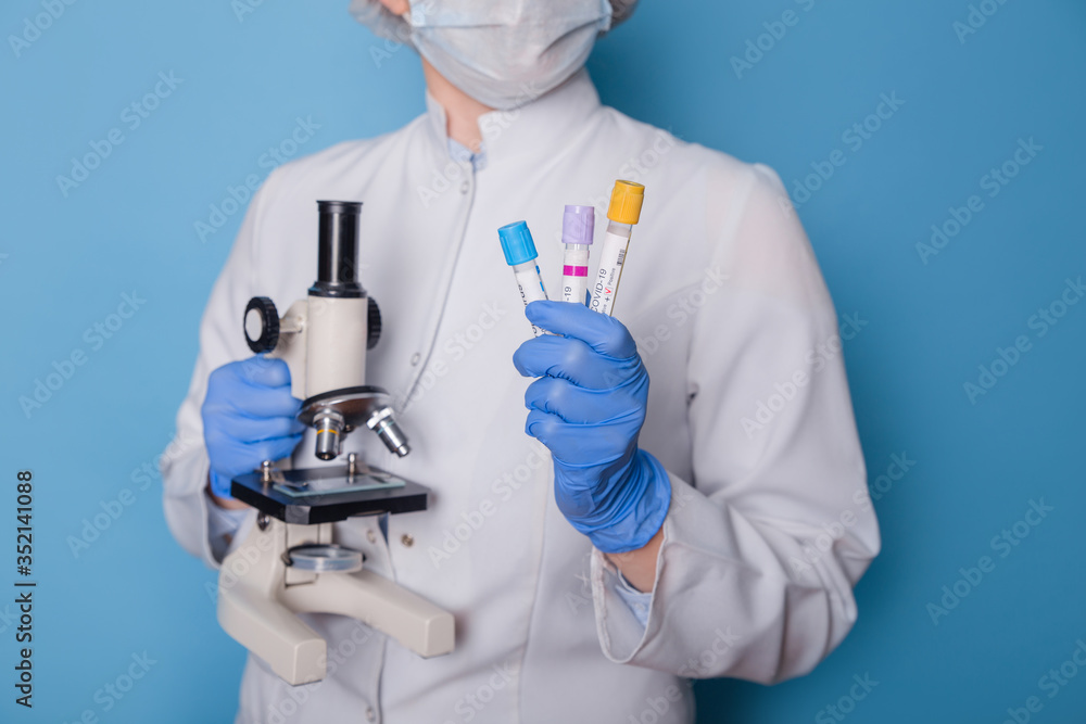 Coronavirus blood test in midical laboratory . Covid-19 positive test Coronavirus blood test in midical laboratory . Covid-19 positive test
