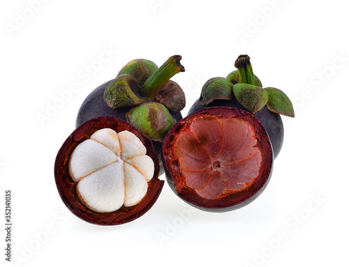 mangosteen on a white background