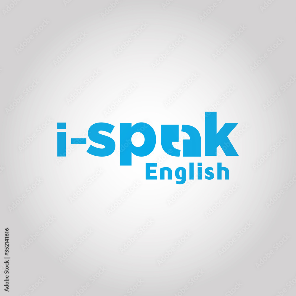 Speaking English vector logo design inspiration