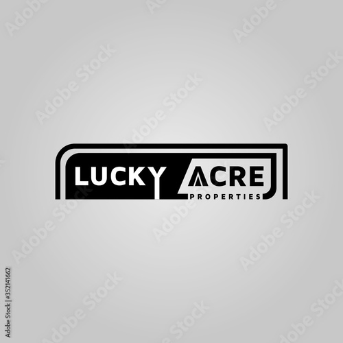 Word Lucky acre logo design template