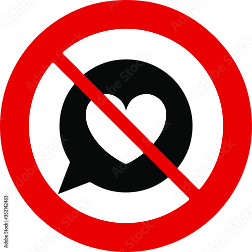 no love allowed vector sign