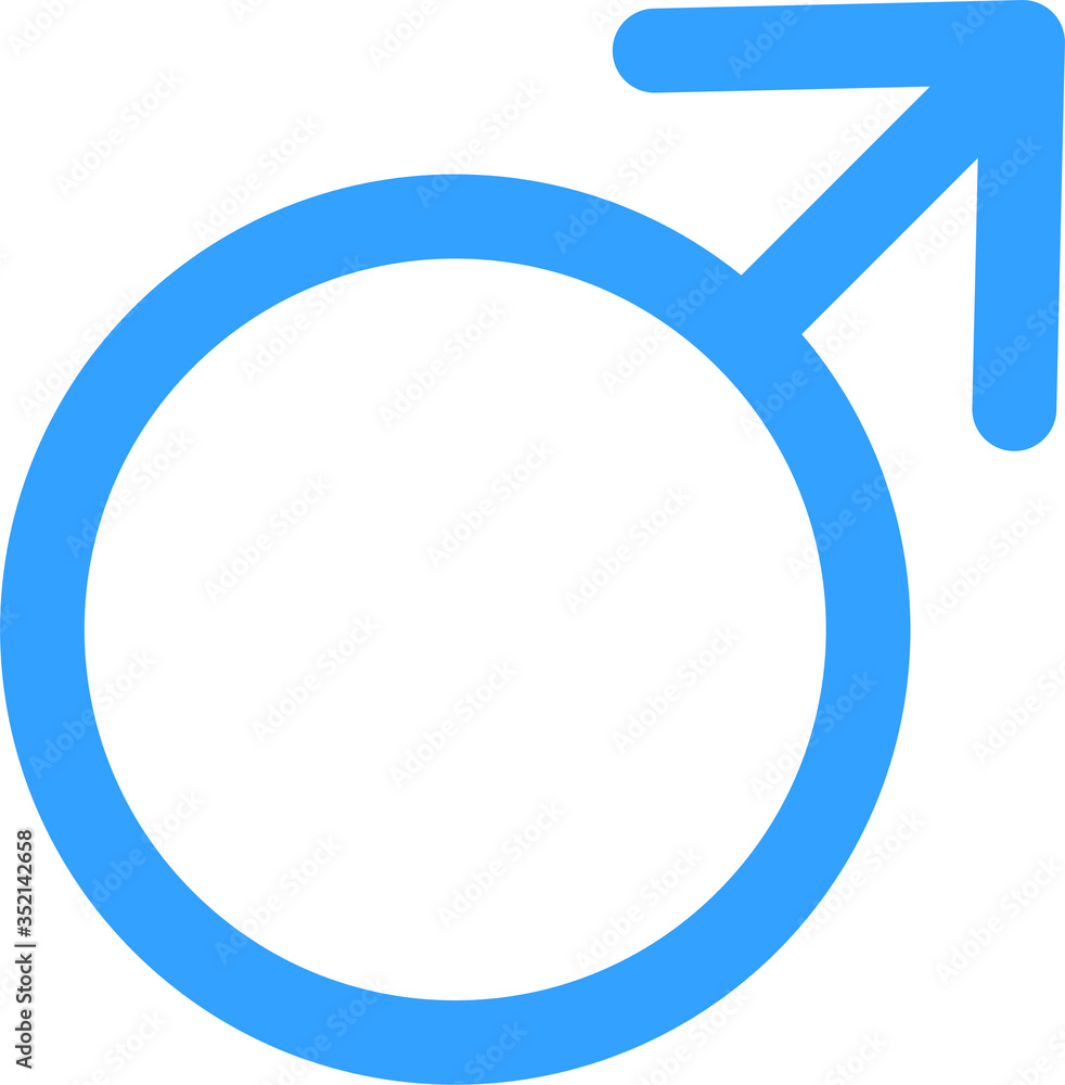 male symbol blue vector sign male symbol blue vector sign