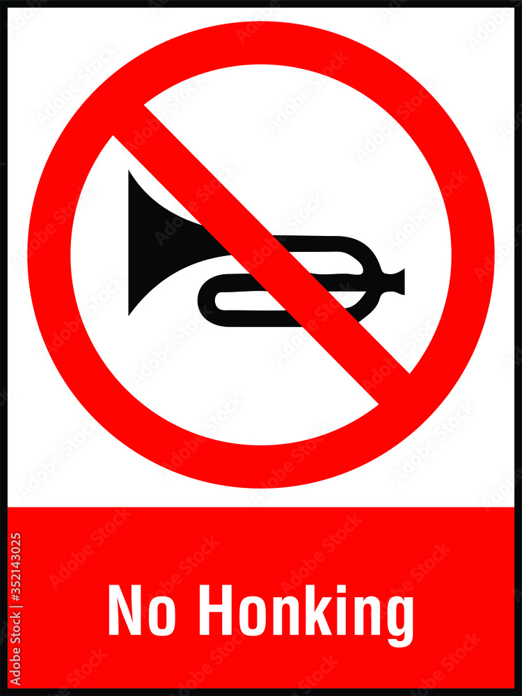 no honking warning sign vector no honking warning sign vector