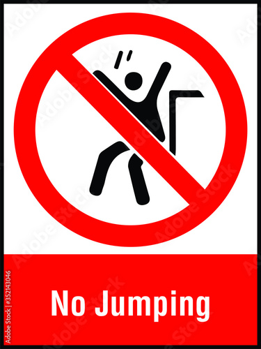 no jumping warning vector sign