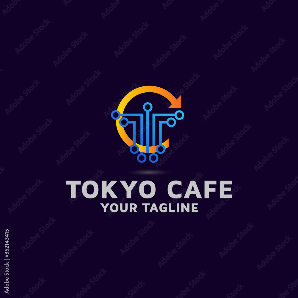 Technology TC logo design template Technology TC logo design template