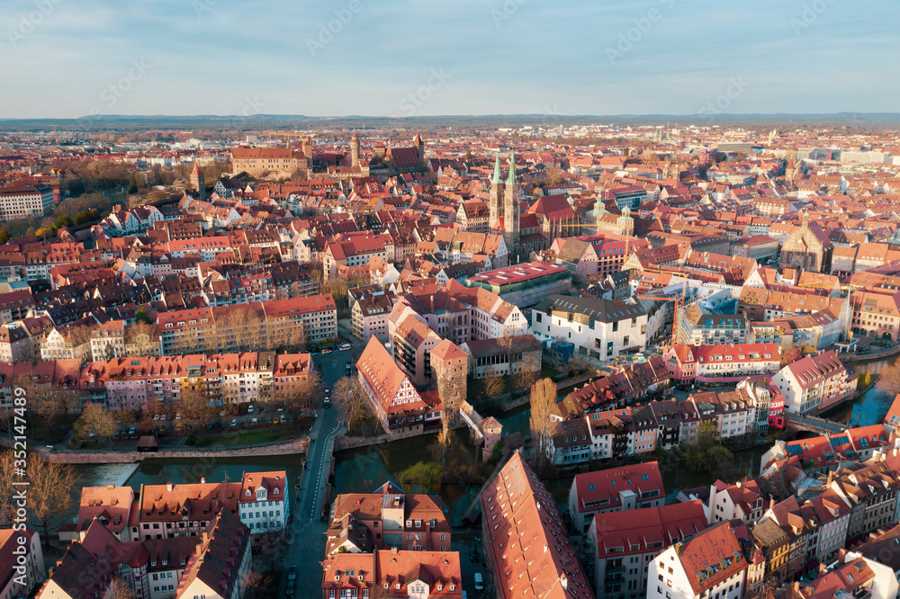 Nuremberg panoramic view of the old town