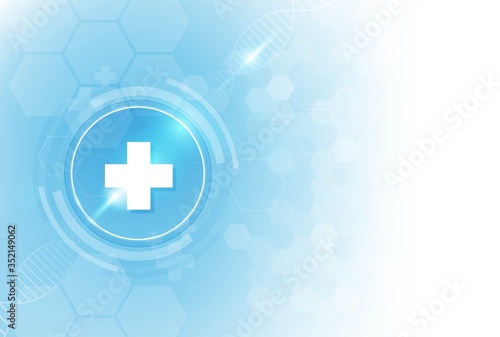 health care and science icon pattern medical innovation concept background vector design.