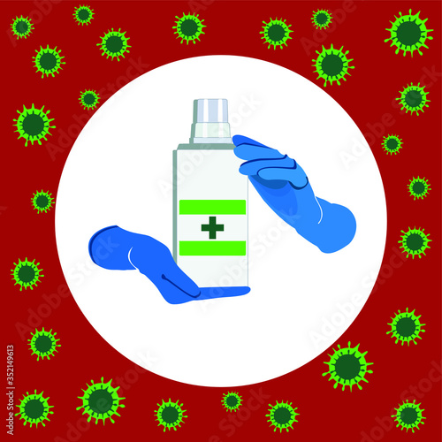 cleaning and disinfection. Antiseptic. Protection from the virus. Vector illustration