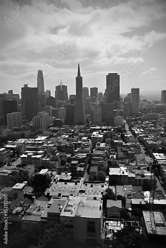 Canvas Print San Francisco skyline - black and white