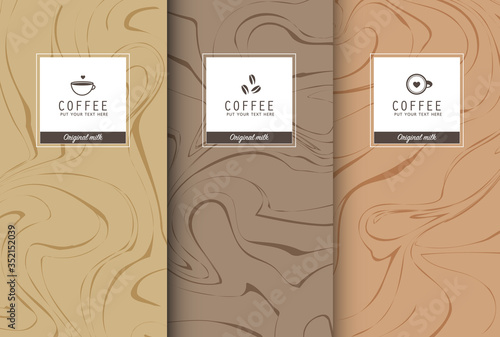 Chocolate bar packaging set. Trendy luxury product branding template with label pattern for packaging. Vector design.