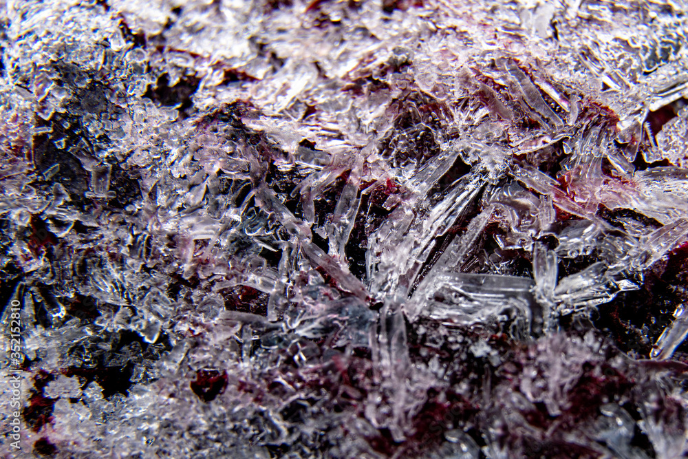 Macro photo of the abstract background of ice structure