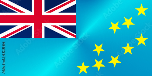 Free Download Flag of Tuvalu in traditional colors and proportion. Metal texture. 3D rendering - GFXLoad