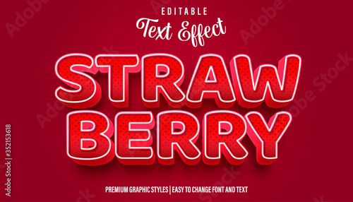 Strawberry Text Effect, Editable Font Graphic Style