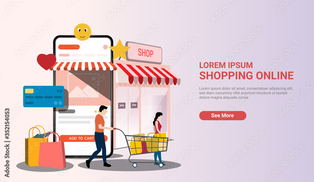 Online shopping banner for website and application
