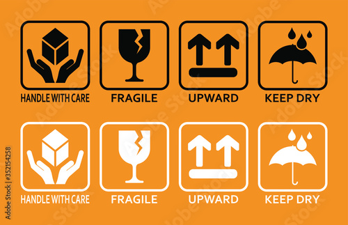 cargo icon set on white background