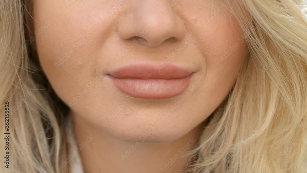 Sensual female lips in close-up hd Sensual female lips in close-up hd