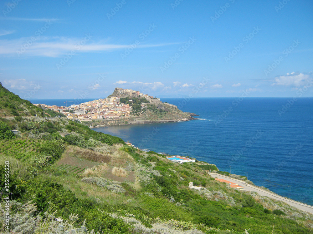 castelsardo, sassari, italy, 20/03/2019 
city of castelsardo in sardinia with its magnificent castle overlooking the crystal clear sea and its ancient museum