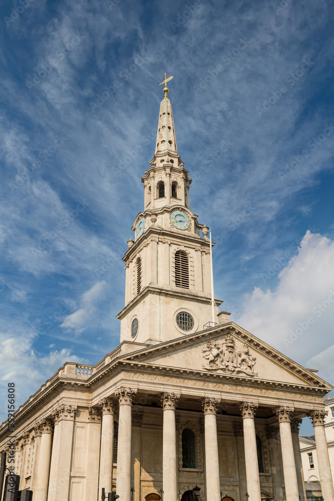 St Martin in the Fields church on Trafalgar Square in London