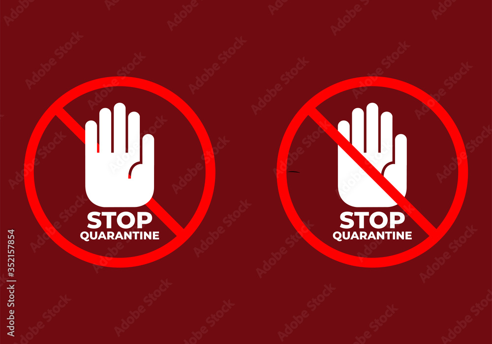 Obraz premium Stop quarantine warning sign read and white QUARANTINE ZONE