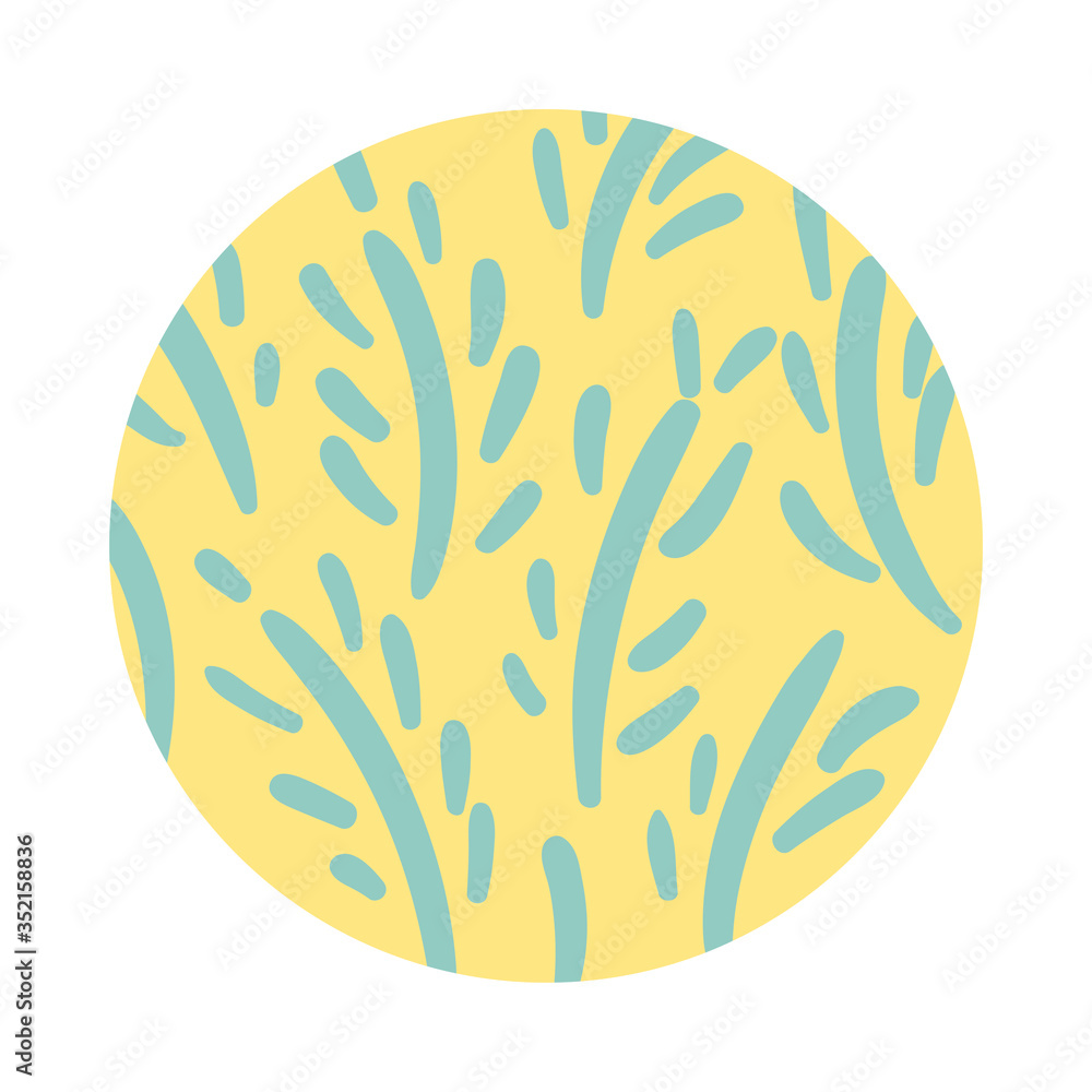 Fototapeta premium branch and leafs organic pattern block style